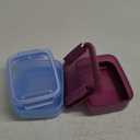 Ello Plastic 3.7 Cup Meal Prep 2 Pack Set - BPA Free Plastic Food Storage Container with Silicone Boot and Airtight Lids, Dishwasher, Microwave, and Freezer Safe, Elderberry