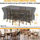 Velway Patio Furniture Set Cover - Heavy Duty 420D Waterproof Weatherproof Outdoor Dining Table and Chairs Furniture Set Cover with Reflective Tape Rectangular 67"L x 37"W x 28"H - Black