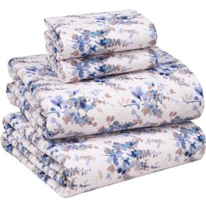 RUVANTI Queen Cotton Percale Bed Linen Set Soft Breathable - Deep Pocket 4Pcs Maple