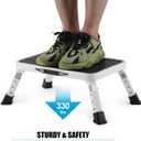 Jocauto Folding Step Stool, Height-Adjustable Step Stool with Non-Slip Platform, Step Ladder for Adults or Kids in Kitchen, Home, 330 Lbs Capacity