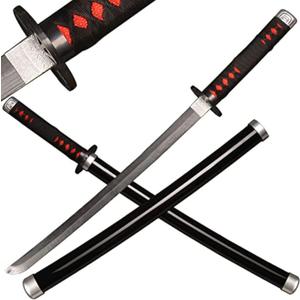 SV wooden Japanese anime samurai sword, Demon Slayer Sword-Kamado Tanjirou's samurai sword, short wooden sword 29 inches