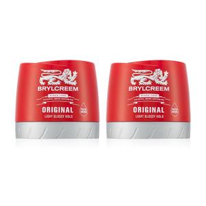 2x Brylcreem ORIGINAL LIGHT GLOSSY HOLD Mens Hair Styling Cream RED TUB 150ml by Brylcreem