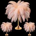 XunYee 60 Pcs Large Natural Ostrich Feathers Plumes Bulk for Centerpiece 18-20 Inch (45-50 Cm) Feathers for DIY Crafts Christmas Wedding Masquerade Party Decorations(Champagne)