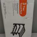 VOLDRA 24-Inch Towel Rack,Bathroom Towel Shelf with 2 Towel Bar Foldable Towel Holder with 7 Hooks Towel Storage Organizer for Bathroom & Lavatory Wall Mounted (Matte Black)