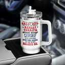 Trump Best Wife Ever Tumbler 40 Oz With Handle, Lid and Straw - American Insulated Cup for Hot and Cold Drinks