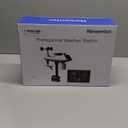 Newentor Weather Station with Rain Gauge and Wind Speed, Weather Stations Wireless Indoor Outdoor, Atomic Clock Thermometer with Wind Meter/Direction, Temperature Humidity Alert, Solar Powered, Dark