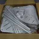 Nieifi Corner Shower Caddy Stand-5 Tier Rustproof Anodized Aluminum Standing Shower Organizer-Shower Caddy Corner-Dual Stability to Anti-Shaking-Height-Adjustable Legs for Uneven Surfaces-Silver