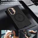 Leather Case for Samsung Galaxy Z Fold 7 with Hinge Protection, [Compatible with MagSafe] with 2 X Privacy Screen Protector Magnetic Cover for Galaxy Z Fold7 2025 [Without Front Frame], Black