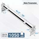 Universal Van Roof Rack 3 Bar Set, Adjustable Length 41.5''- 70'', Van Roof Ladder Rack Fit for Chevy Express 1500 2500 3500 Ford Econoline GMC Savana Cargo Vans with Rain Gutter