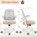 NEO CHAIR Office Computer Chair Ergonomic Mesh Back Flip-Up Arms, Beige, 23 inches x 22 inches x 41 inches