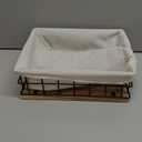 Metal Baskets for Organizing - Toiletries Black Metal Basket with Liner, Wooden Decorative Baskets for Home Decors, Bathroom Decor & Kitchen Decor, Bin Wire Basket Storage (X-Large)