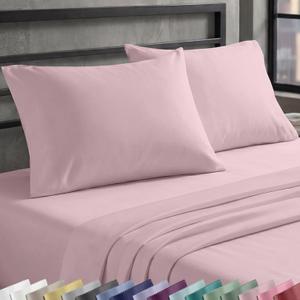 California Design Den 100% Cotton Pillowcases Standard/Queen Size Pillowcases - Set of 2 Soft Sateen Weave Cases, Fits Queen and Standard Size Pillows - Pink