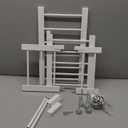 Dog Gate - 18"-45" Adjustable Extra Wide Metal Baby Gate to Step Over, 10" Tall Small Pet Gate with 3 Extension Kits, Pressure Mounted for Doorways & Stairs (White)