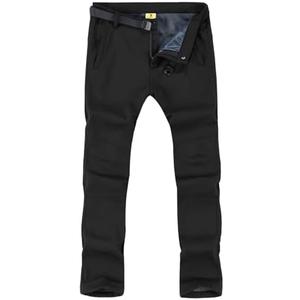 TBMPOY Men's Snow Ski Hiking Pants Waterproof Winter Fleece Lined Pants Camping Skiing Ice Fishing Pants with Belt M