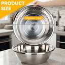 Nuogo 2 Pack Large Stainless Steel Mixing Bowl and Colander Strainer,16qt