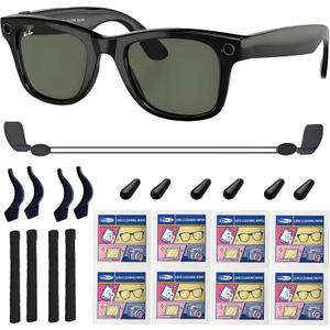 Accessories for Ray-Ban Meta Wayfarer/Headliner/Skyler Smart Glasses, Come with Nose Pads 4 Pairs (Black)