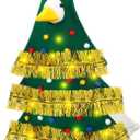 Outus Christmas Tree Goose Outfit 23 Inch Porch Goose Lighted Christmas Costume Holiday Geese Clothes for Plastic Geese Xmas Outdoor Garden Yard Patio Statue Decor (Classic)