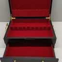 GENRICE Wooden Silverware Chest without Silverware Double-layer, Silverware Box Storage for Silver, Silverware Case with Handle and Felt Lined, Flatware Chest for 12 or 16 or more sets of Utensils