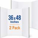 Cinrobiye 2 Pack Tri Fold Poster Board 36 x 48 Inches, White Corrugated Science Fair Display Board, Foldable Presentation Board for School Projects, Classroom Displays, Tabletop Exhibits