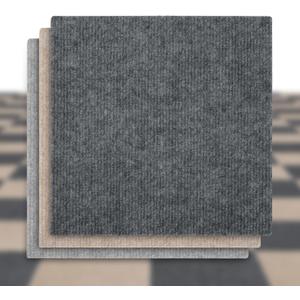 12" x 12" Dark Grey 12 Pack Commercial Carpet Self Adhesive Carpet Floor Peel Tile Square Peel and Stick Carpet Floor Tiles for Kitchen Dining Room Home Furnishings Floor