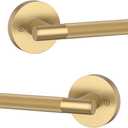 Asidrama 2 Pack Champagne Bronze Dummy Door Handles, Non-Turning Decorative Door Lever with Door Knobs for Closet, French Double Doors, Pantry & Interior Push/Pull Use 07