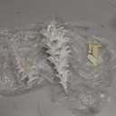 Pinkunn 2 Pcs White Christmas Tree Figurines Glitter Resin Christmas Tree Table Decorations Modern Decorative Xmas Trees Table Centerpiece for Holiday Mantel Indoor Home Decor