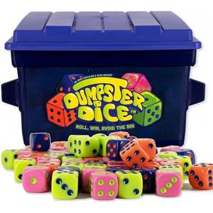 Big Discoveries Dumpster Dice - Fast-Paced Family Dice Game | Fun 4-Player Board and Dice Game with Dumpster, 80 Dice,| Perfect for Travel, Parties, and Game Night