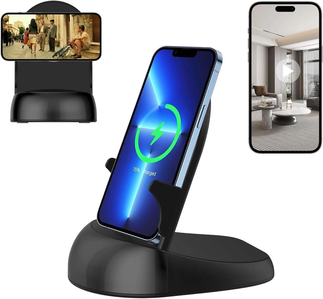 Alkaenum FHD 1080p Dome Camera WiFi Wireless Phone Charger,Indoor Security Camera with Motion Activated, (Rotate Lens) 250Viewing Angle for Home Security(2.4/5G) (Black)