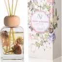 Reed Diffuser Set, 3.4 fl oz - Elegant Home Fragrance with 5 Sticks - Long-Lasting Scented Oil Diffuser for Bedroom, Bathroom Shelf Decor & Living Room (Peony & Roses)