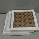 3 PAck KELE MODEL 7x7 Picture Frames White Square. Solid Wood.Plastic Panel.The Protective Film Must be Removed.