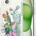 MAYCARI for iPhone 15 Pro Max Case Compatible with MagSafe, Magnetic Cute Cactus Flower Clear Phone Cover for Girls Women Soft TPU Hard Back Shockproof Protective Case for iPhone 15 Pro Max 6.7"
