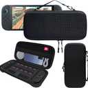 2 x Uxilep Carrying Case Compatible with Nintendo Switch 2 (2025),Portable Hard Shell Carry Case with 10 Game Card Slots,Protective Travel Bag for Nintendo Switch 2 Console Accessories (Black)