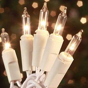 HISHINY Christmas Lights 100 Count Mini Clear Lights 21ft White Wire Christmas Tree String Lights Set for Outdoor Indoor Christmas Decorations Wedding Valentines Day Decor,UL Certified (21feet)
