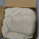 BOURINA Beige Throw Blanket 50x60 Inches Throw Textured Solid Soft Sofa Couch Decorative Knit Blanket