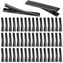 50 Pcs Black Alligator Hair Clips 1-3/4 Inch (45 mm) Flat Metal Single Prong Clips for Hair Styling Curling Coloring Accessories, DIY Arts & Crafts Projects