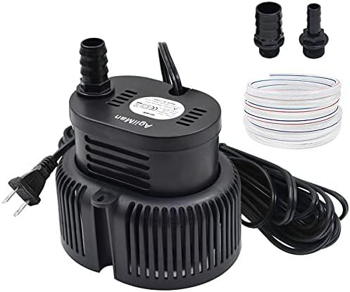 Pool Cover Pump Above Ground - Submersible Sump Pump, Swimming Water Removal Pumps, with Drainage Hose & 25 Feet Extra Long Power Cord, 850 GPH inGround, 3 Adapters Black