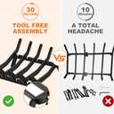 Fireplace Grate 14in Heavy Duty, Fireplace Wood holder for Inside Fireplace, Fireplace Log Holder, Small Fire Grate, Fireplace Accessories, Chimney Hearth Indoor, 5 Bars Fire Pit Grate for Outdoor