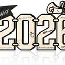 3 x Class of 2026 Graduation Wood Sign, Grad Celebration Keepsake Party Centerpiece & Photo Booth Prop Graduate Gift for College/High School