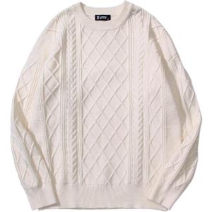 Women's Oversized Sweater Unisex Long Sleeve Vintage Cable Knit Sweaters Aesthetic Streetwear Casual Sweater Top