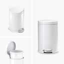 simplehuman 4.5 Liter Bathroom Trash Can, White Steel
