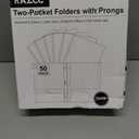 Two Pocket Folders, RAZCC 50 Pack Two Pocket with Prongs, 3 Prong Pocket Folders Letter Size, Paper Folders with Prongs for School Office Home Business, Assorted 5 Colors