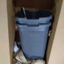 Mind Reader 60L Slim Laundry Hamper, Clothes Basket, Lid, Wicker Style, Plastic, 17.65"L x 13.75"W x 24.15"H, Set of 2, Gray