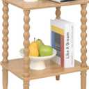 Small End Table, Couch Side Table with 2-Tier Storage Shelf, Wood Coffee Table for Bedroom, Living Room, Small Spaces (Rustic Walnut)