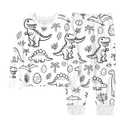 Long Sleeve Pajama Cozy 2 Piece Sleepwear For Kids Playful Dinosaur Print Top And Pants Cute Cartoon Comfort Soft Outfit, 4Y