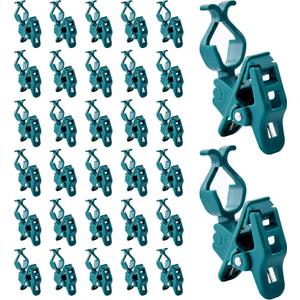 C7 C9 Christmas Lights Universal Spring Clips, 50 Count Quick Spring Clips for Holiday Light Decorations, Shatterproof Shingle and Gutter Clips for E12 E17, Metal Surface Roof Fence Railing Gates (Green)