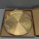 Thenshop 3 Pcs 12 Inch Gold Round Serving Tray Stainless Steel Circle Decorative Vanity Gold Plate Metal Jewelry Makeup Organizer Dishes for Gift Wedding Coffee Table Bathroom Dessert Christmas