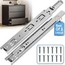 14 Inch Drawer Slides 1 Pairs (2pcs) Side Mount Rails - Heavy Duty Full Extension Ball Bearing  Drawer Slide Glides for Cabinet Kitchen, Dresser Runners - Draw Slides Sliders 100Lb Capacity (Silver)