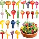 Novabright 24 Pcs Vegetable Label Signs Acrylic Garden Marks 5.1 Inch Fruit Tags Plant Stake with 24 Styles Funny Vegetable Sign Waterproof Potted Plant Label for Nursery Garden Indoor Outdoor Decor