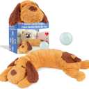 Heartbeat Puppy Toy, Comfort Cuddler Pillow, Dog Anxiety Relief Calming Aid,Heartbeat Stuffed Toy for Dogs,Puppy Heartbeat Toy Sleep Aid,Dog Heartbeat Toy for Pet (brown1)