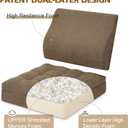 TANYOO Recliner Cushion for Elderly with Lumbar Support Pillow - 20x20x5 Inch Extra Thick Recliner Seat Cushion for Seniors Relief Back Pain and Tailbone Pain from Long Sitting Non-Slip Bottom Brown, 50x50x5 in